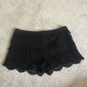 Black Lace Shorts